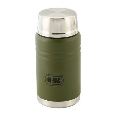 M-TAC Olive stainless steel lunch thermos with spoon, capacity 750 ml.