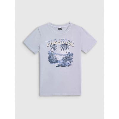 5. Women's regular printed T-shirt 4F 4FRAW26TTSHF4374-34S