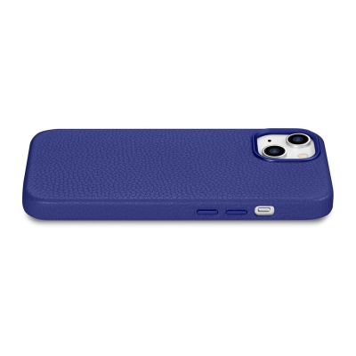 11. iCarer Litchi Premium Leather Case iPhone 14 Plus Magnetic Leather Case with MagSafe Dark Blue (WMI14220711-DB)