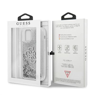 8. Guess GUHCP12LLG4GSI iPhone 12 Pro Max 6.7" silver/silver hardcase 4G Big Liquid Glitter