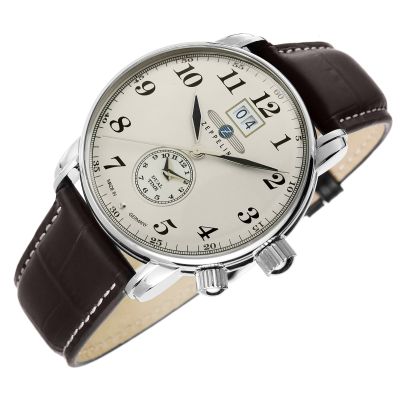 6. Men's Watch ZEPPELIN LZ127 Graf Zeppelin Dual Time 7644-5 + BOX