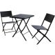 2. BALCONY FURNITURE SET TABLE 58X58X70CM AND 2 BLACK CHAIRS