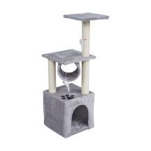 Cat scratching post 30x30x92 cm, gray, REBEL ANIMALS