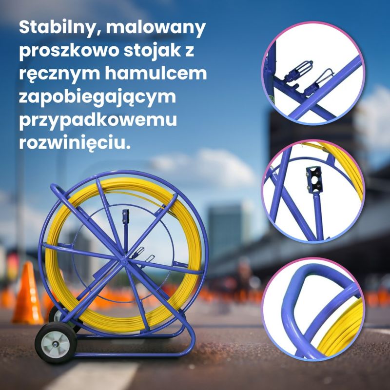 6. Extralink Pilot Cable Puller Pilot 9mm 300m FRP Fiberglass, Diameter 9mm, Length 300m, Yellow