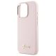 6. Guess Silicone Script Metal Logo & Frame iPhone 16 Pro Max Case - Pink