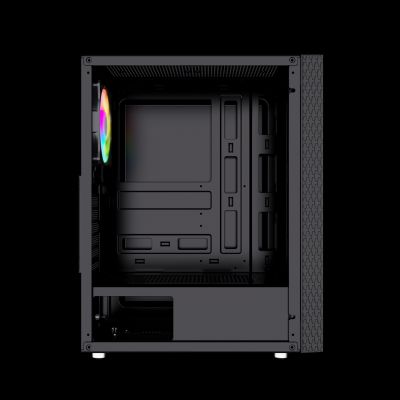 8. GEMBIRD FORNAX 2500 MIDI-TOWER CASE (1X USB 3.0, 2X USB 2.0, HD AUDIO, GLASS SIDE PANEL) BLACK