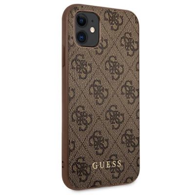 4. Guess 4G Metal Gold Logo Case for iPhone 11 / Xr 6.1" - Brown