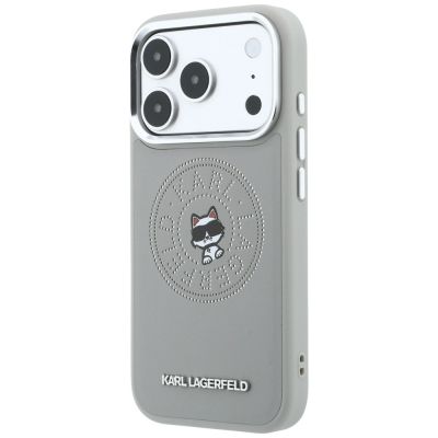 2. Karl Lagerfeld Point & Choupette Sketch MagSafe Case for iPhone 18 Pro Max / 17 Pro Max - Gray