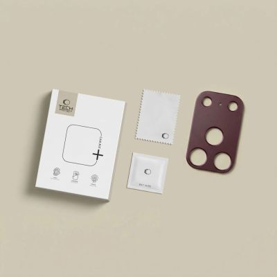 9. Tech-Protect Camalloy Fit+ Camera Island Cover for iPhone 18 Pro – Burgundy