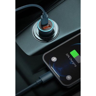 14. Baseus Golden Contactor Pro fast car charger 2x USB 40 W Quick Charge SCP FCP AFC + USB cable - USB Type C gray (TZCCJD-A0G)