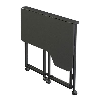 9. MACLEAN FOLDING DESK WITH WHEELS MACLEAN FOLDING DESK TABLE, BLACK, MOBILE, 100X65CM, MAX. 50KG, ANGLED, L-SHAPED, MC