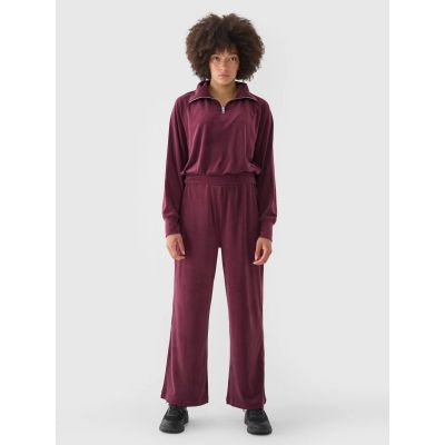 4. Women's velour sweatshirt without a hood, 4F 4FRAW24TSWSF2054-60S