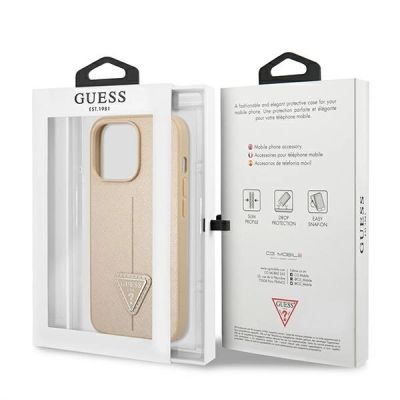8. Guess GUHCP13LPSATLE iPhone 13 Pro / 13 6.1" beige/beige hardcase SaffianoTriangle Logo