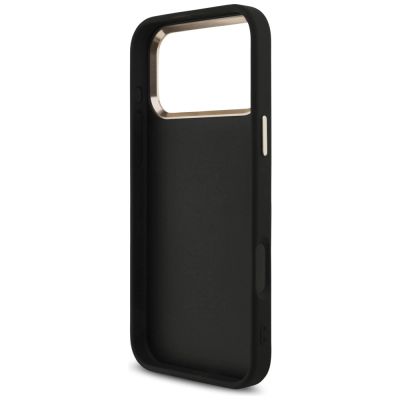 7. Guess Fixed Glitter Big 4G Metal Frame case for iPhone 17 Pro Max - black