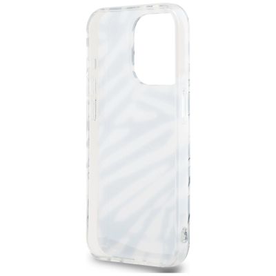 6. Karl Lagerfeld IML Zebra Pattern & Cord case for iPhone 15 Pro Max - black