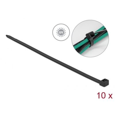 DeLOCK UV-resistant cable tie, L 1220 x W 9.0 mm black, 10 pcs.