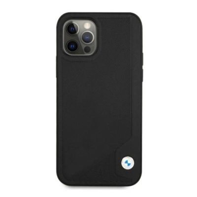 3. BMW Leather Deboss Case for iPhone 12 Pro Max - Black