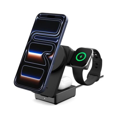 2. Spigen Essential Qi2.2 25W 3in1 MagSafe Magnetic Wireless Charger - Black