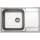 Single-bowl steel sink with drainer