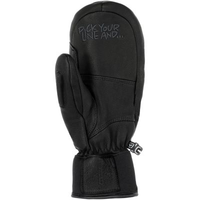 VIKING Send It Adult Leather Freeride Gloves Black and White 7