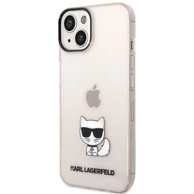 2. Karl Lagerfeld Transparent Choupette Body Case for iPhone 14 Plus / 15 Plus 6.7" - Pink