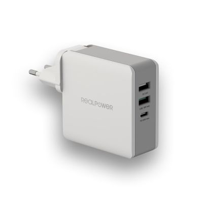 RealPower DeskCharge-65 Travel Universal Gray AC Internal
