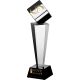 5. Engraved glass trophy with case + paint filling