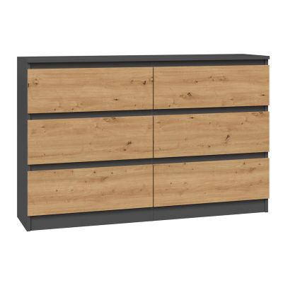 6. Chest of drawers M6 120x30xH77 anthracite/artisan