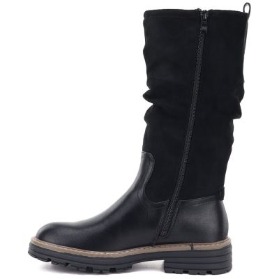 3. Women's warm, ruffled boots, black M.Daszyński SA259-