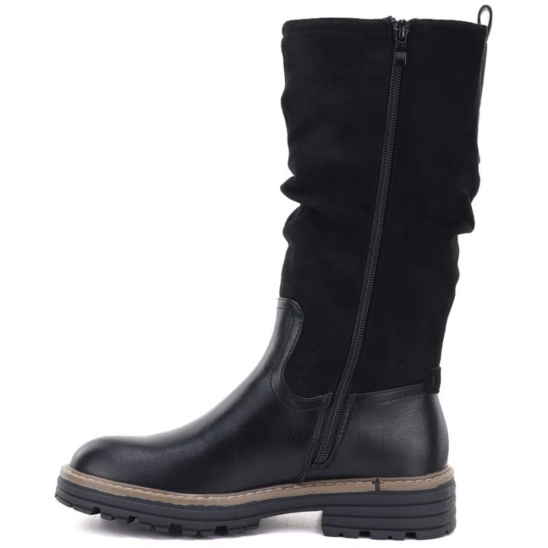 3. Women's warm, ruffled boots, black M.Daszyński SA259-