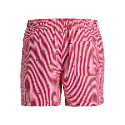3. Jack&Jones men's JWHARUBA SWIM PRINTS SHORTS 12206537 TRUE RED STRIPES