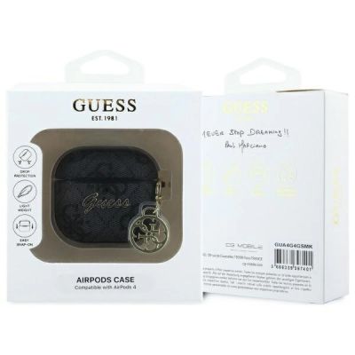 3. Guess GUA4G4GSMK AirPods 4 cover black/black 4G Charm Collection