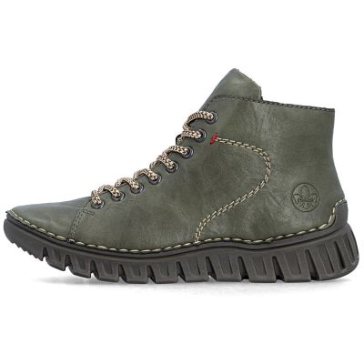 9. Women's ankle boots, green, insulated, Rieker 57501-54