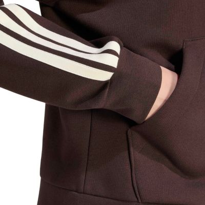 4. Women's adidas Essentials 3-Stripes Full-Zip Fleece Hoodie Brown KX0784