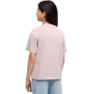 4. Puma Ess Centered Cat Logo Boxy Tee for Kids Pink 685131 49