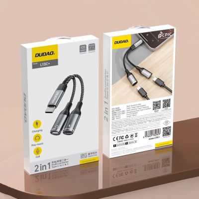 11. Dudao L13C+ 2in1 USB-C Adapter - Gray