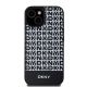 3. DKNY Leather Printed Pattern Metal Logo MagSafe Case for iPhone 15/14/13 - Black