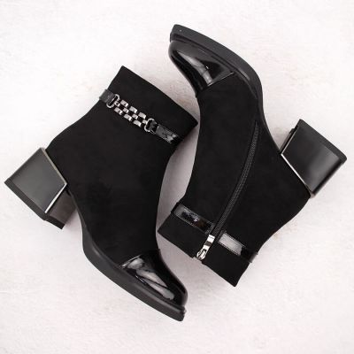 3. D&A S.Barski ankle boots with decorative heel Premium Collection W MR880-018 OLI269A