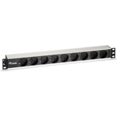 Equip 333292 PDU 9-way power outlet 1U Black, Silver
