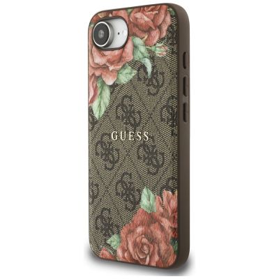 2. Guess 4G Flowers Print MagSafe case for iPhone 16e - brown