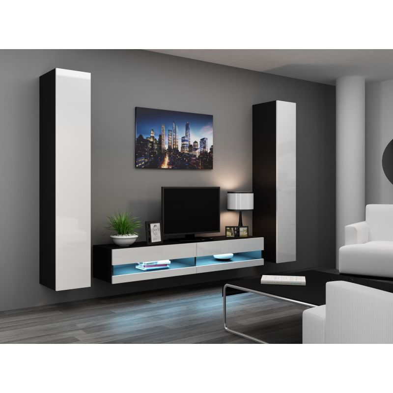 3. TV cabinet VIGO NEW '180' 30/180/40 black/white flat
