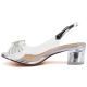 3. Silver Transparent Sandals with Decorative Heel D&A MR62-9106
