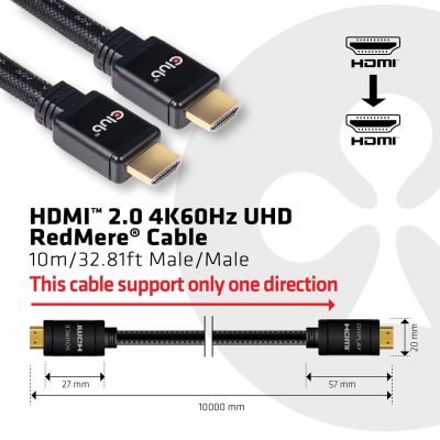 4. CLUB3D HDMI 2.0 4K60Hz RedMere cable 10m/32.8ft