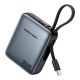 Vention 10000mAh 35W PD Power Bank with Built-in USB-C Cable Gray