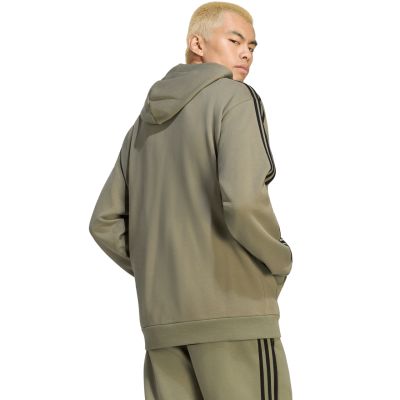 3. Men's adidas Essentials 3-Stripes French Terry Hoodie Olive KY4204