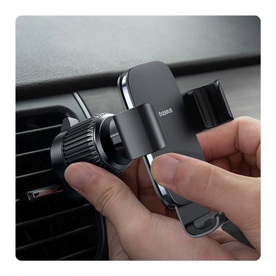 10. Baseus Metal Age 3 Car Phone Holder, Gravity, for Air Vent - Black