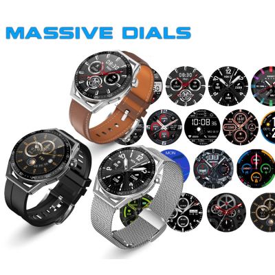 17. Rubicon RNCE88-1 Black Smartwatch - Black Silicone Strap + Black Leather Strap