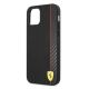 6. Ferrari FESAXHCP12LBK iPhone 12 Pro Max 6.7" black/black hardcase On Track Carbon Stripe