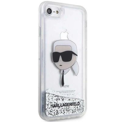 4. Karl Lagerfeld KLHCI8LNKHCH iPhone 7/8/ SE 2020/2022 silver/silver hardcase Glitter Karl Head