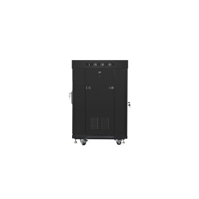 4. LANBERG FLOOR RACK CABINET 19" 15U 600X600 GLASS DOOR LCD BLACK FF01-6615-12BL (FLAT PACK)